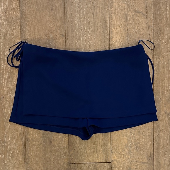 Amanda Uprichard Pants - Amanda Uprichard Deep Blue Skorts with Side Ties